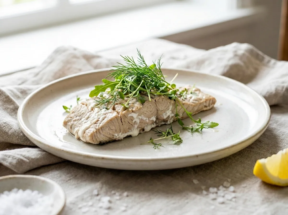 Salmon without vacuum cooking: pale, dry, overcooked